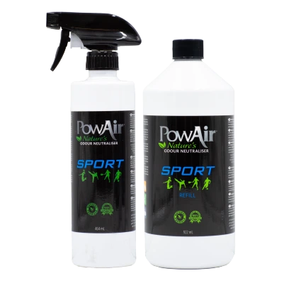 PowAir Sport eliminates sweat odours using an enzymatic formula