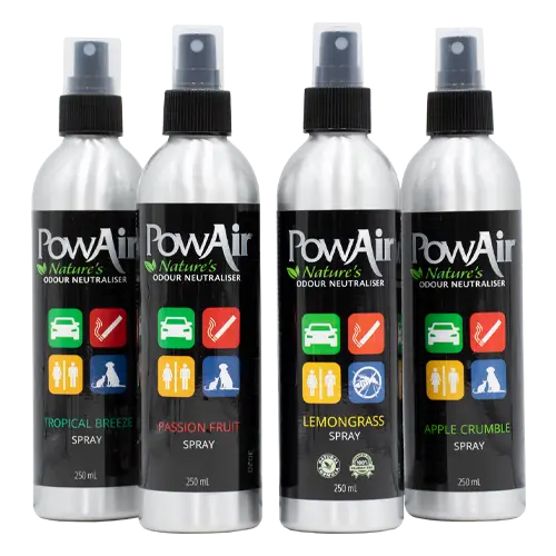 PowAir Spray is an effective smoke odour eliminator to remove smoke smells from your car
