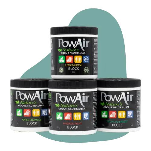 With PowAir Blocks, you won't have to worry about bad smells in the office again