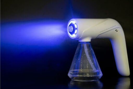 MiniFogger Wireless Mist Dispenser suitable for disinfection with blue light LED's