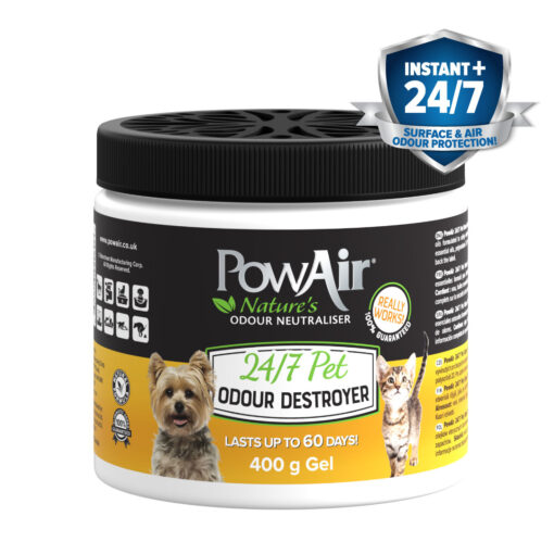 PowAir 24/7 Pet Odour Destroyer Gel lasts for up to 60 days