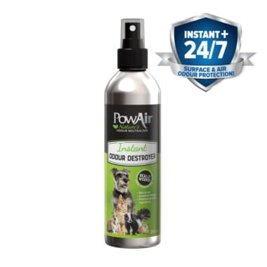 PowAir Instant Odour Destroyer Spray instantly eliminates unwanted odours from the atmosphere