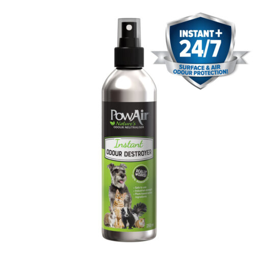 PowAir Instant Odour Destroyer Spray instantly eliminates unwanted odours from the atmosphere