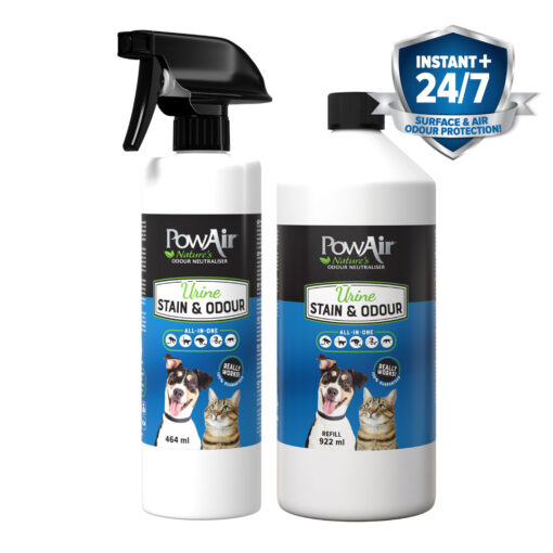 PowAir Urine Stain & Odour Spray for eliminating odours from the source