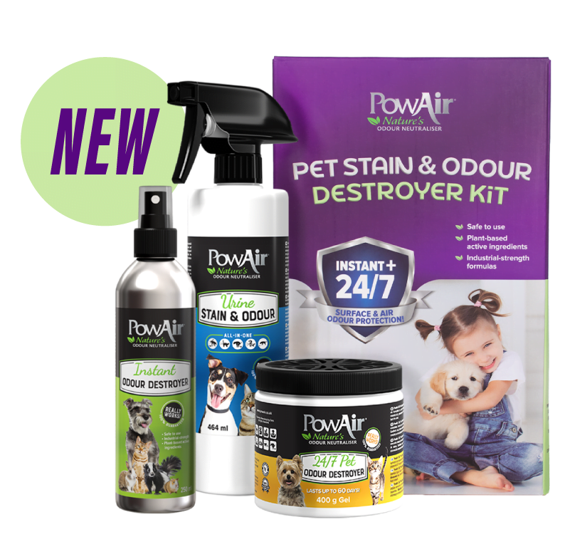 The NEW PowAir Pet Stain & Odour Destroyer Kit is here!